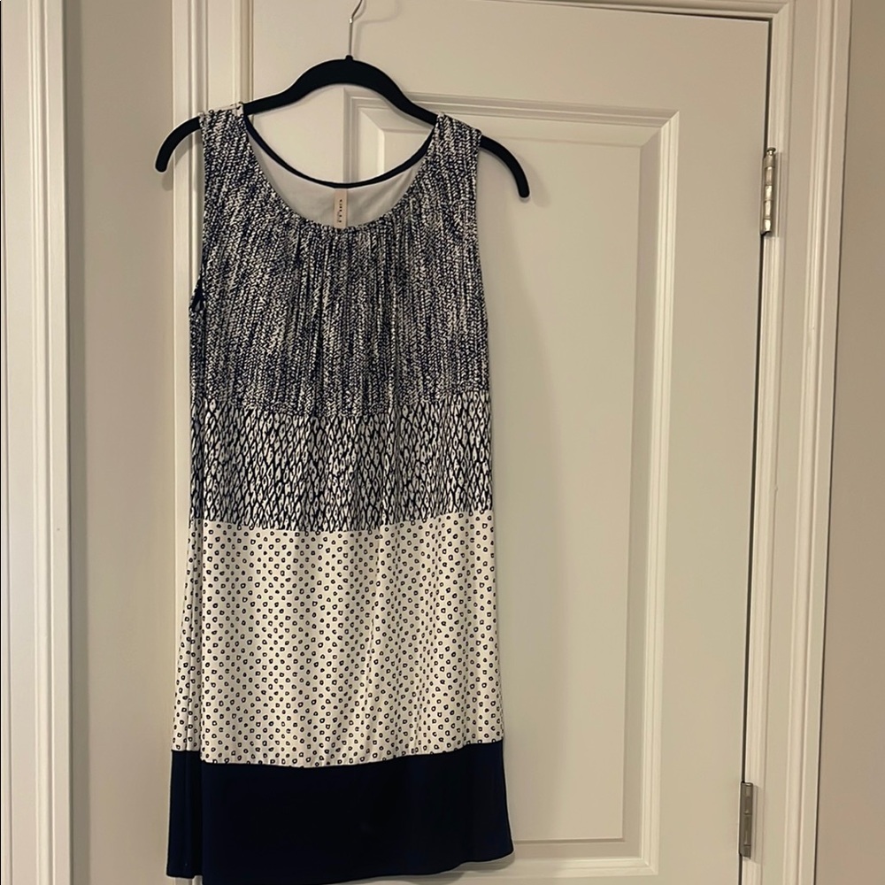 Gilli Navy & Cream Sleeveless Dress